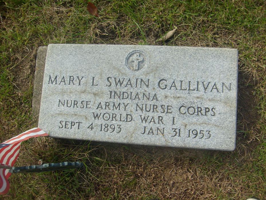 Grave stone of Mary Swain Gallivan